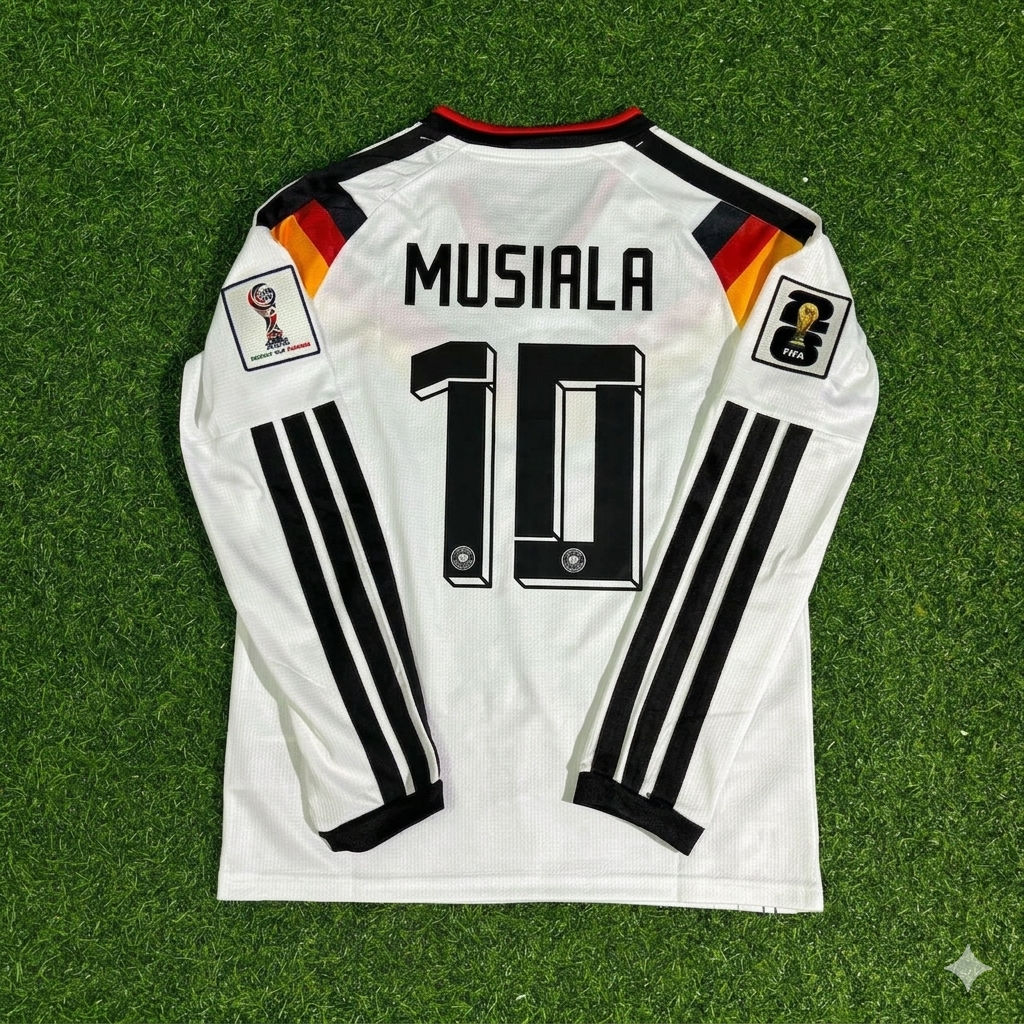 Germany National Team World Cup 2026 Jamal Musiala Long Sleeve Home Football Soccer Kit Jersey
