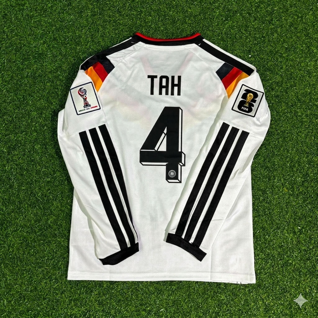 Germany National Team World Cup 2026 Jonathan Tah Long Sleeve Home Football Soccer Kit Jersey