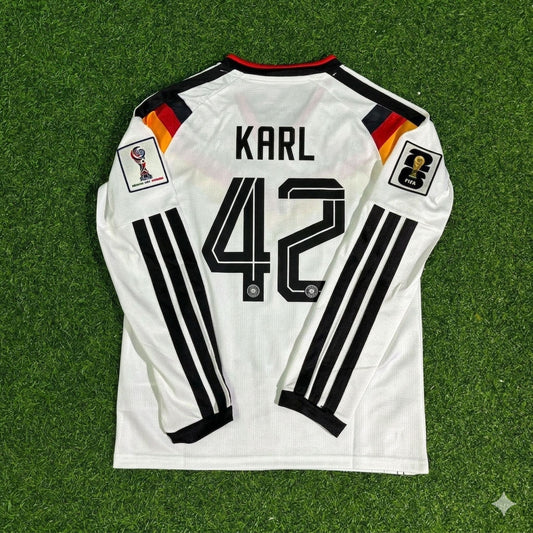 Germany National Team World Cup 2026 Lenart Karl Long Sleeve Home Football Soccer Kit Jersey