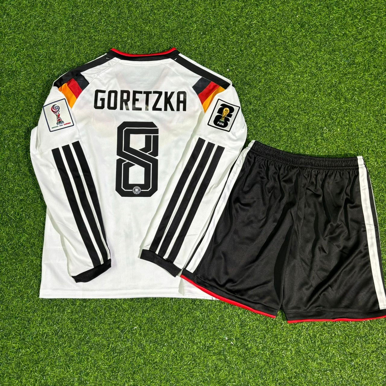 Germany National Team World Cup 2026 Leon Goretzka Long Sleeve Children Home Football Soccer Kit Jersey