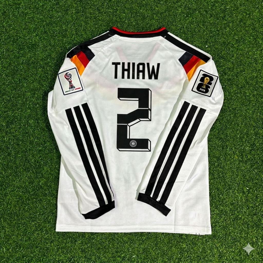 Germany National Team World Cup 2026 Malick Thiaw Long Sleeve Home Football Soccer Kit Jersey