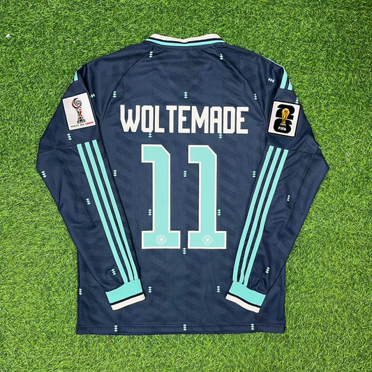 Germany National Team World Cup 2026 Nick Woltemade Long Sleeve Away Football Soccer Kit Jersey