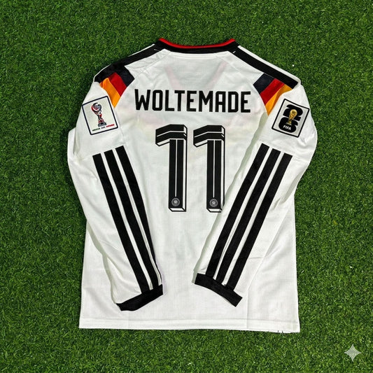 Germany National Team World Cup 2026 Nick Woltemade Long Sleeve Home Football Soccer Kit Jersey