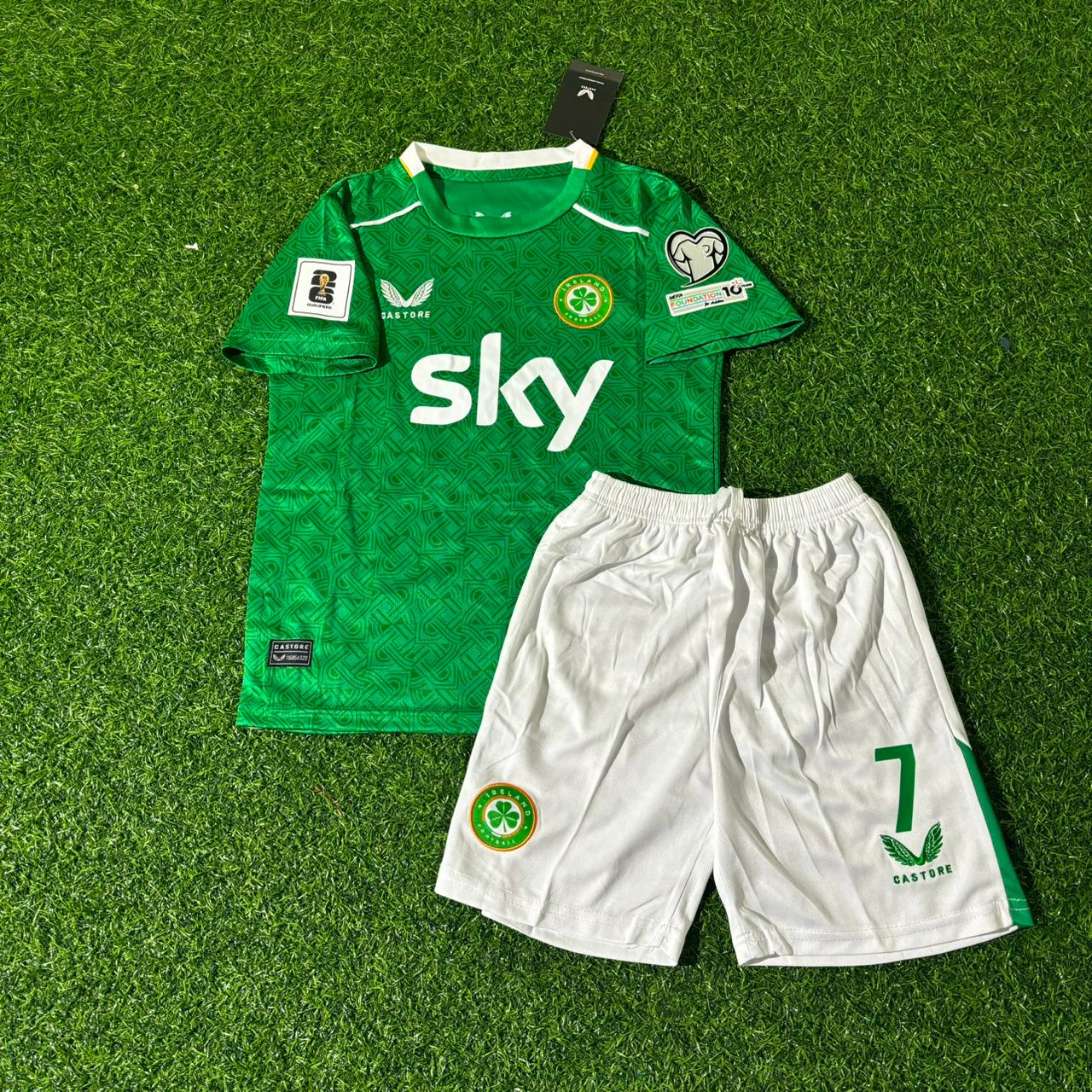 Irland Nationalmannschaft Weltmeisterschaft 2026 Troy Daniel Parrott Kinder Grün Fußball Trikot