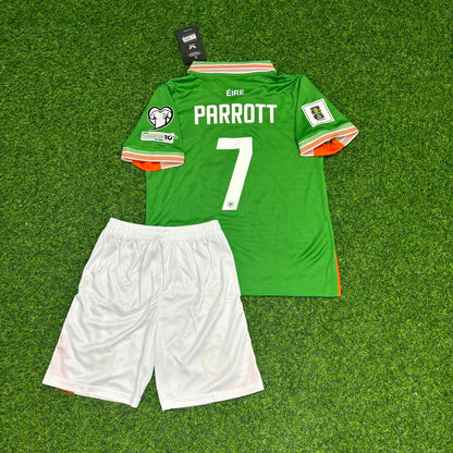 Ireland National Team World Cup 2026 Troy Parrott Children Green Football Soccer Kit Jersey
