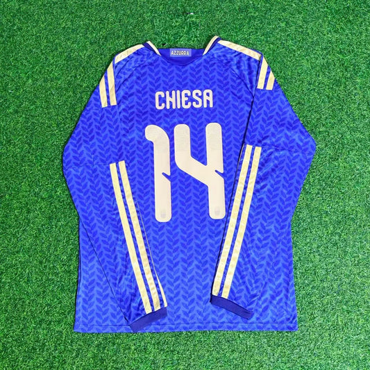 Italy National Team World Cup 2026 Federico Chiesa Long Sleeve Football Soccer Kit Jersey