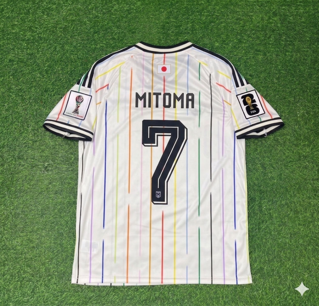 Japan National Team World Cup 2026 Kaoru Mitoma Away White Football Soccer Kit Jersey