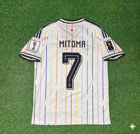 Japan National Team World Cup 2026 Kaoru Mitoma Away White Football Soccer Kit Jersey