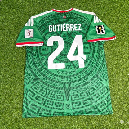 Mexico National Team World Cup 2026 Brian Gutierrez Home Green Football Soccer Kit Jersey