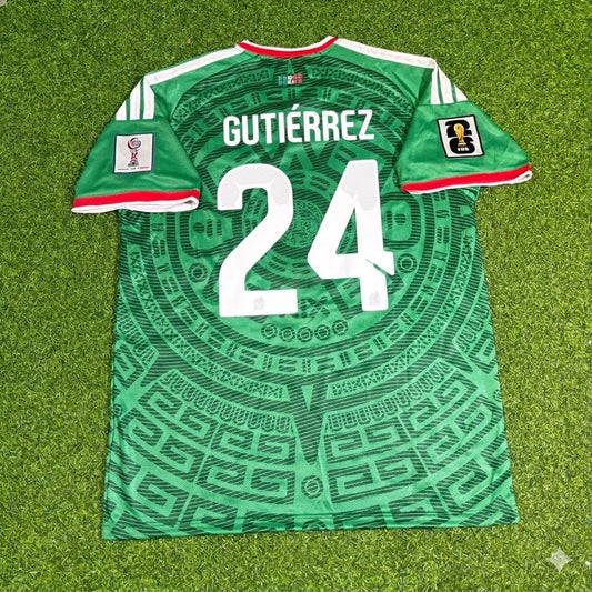 Mexico National Team World Cup 2026 Brian Gutierrez Home Green Football Soccer Kit Jersey