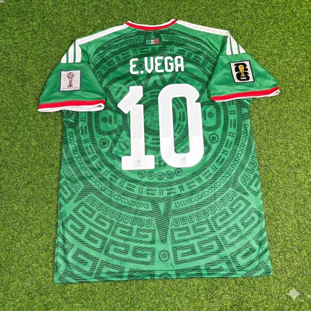 Mexico National Team World Cup 2026 Ernesto Vega Home Green Football Soccer Kit Jersey