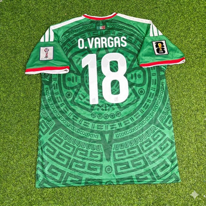 Mexico National Team World Cup 2026 Obed Vargas Home Green Football Soccer Kit Jersey