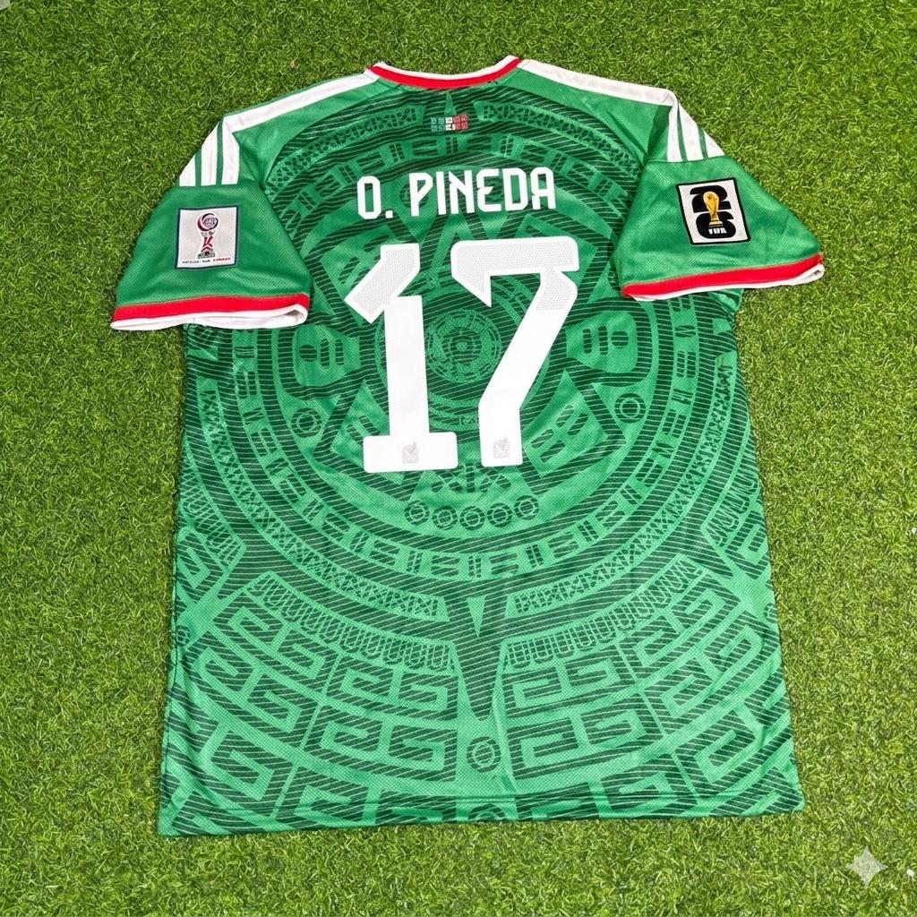 Mexico National Team World Cup 2026 Orbelin Pineda Home Green Football Soccer Kit Jersey