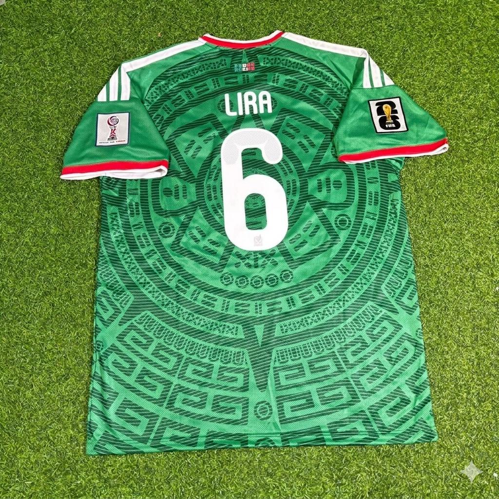 Mexico National Team World Cup 2026 Érik Lira Home Green Football Soccer Kit Jersey