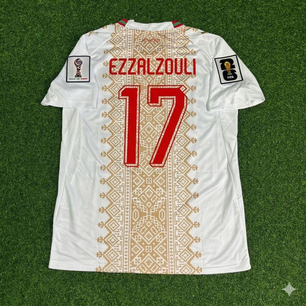 Morocco National Team World Cup 2026 Abde Ezzalzouli Away Football Soccer Kit Jersey