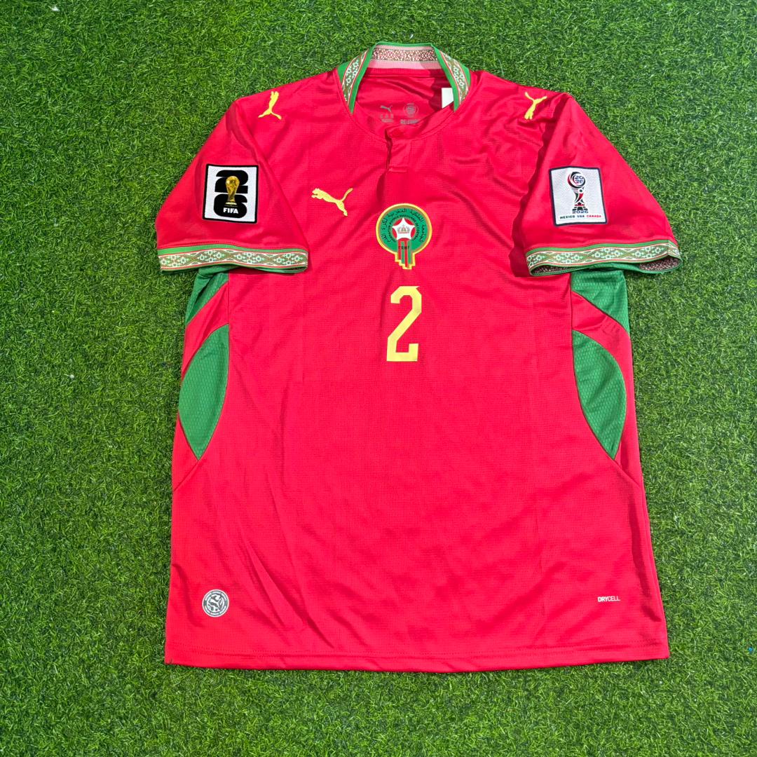 Morocco National Team World Cup 2026 Achraf Hakimi Home Red Football Soccer Kit Jersey