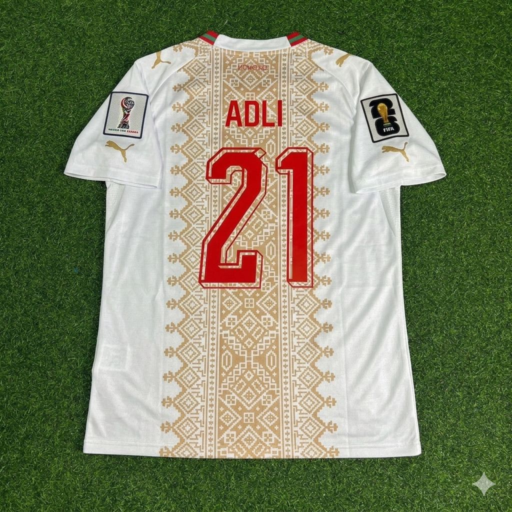 Morocco National Team World Cup 2026 Amine Adli Away Football Soccer Kit Jersey