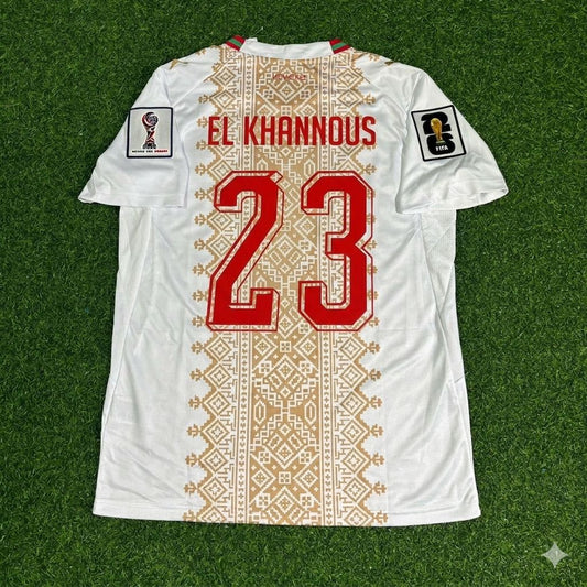 Morocco National Team World Cup 2026 Bilal El Khannouss Away Football Soccer Kit Jersey