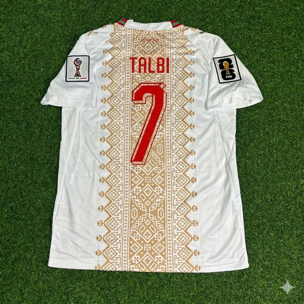 Morocco National Team World Cup 2026 Chemsdine Talbi Away Football Soccer Kit Jersey