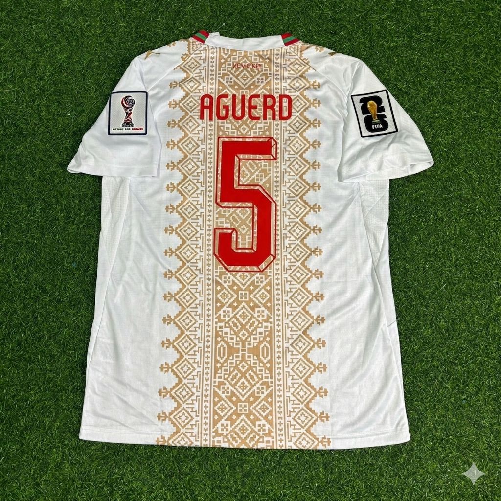 Morocco National Team World Cup 2026 Nayef Aguerd Away Football Soccer Kit Jersey