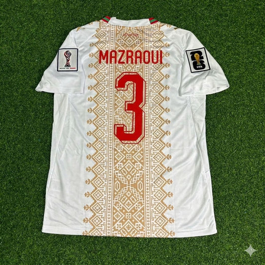 Morocco National Team World Cup 2026 Noussair Mazraoui Away Football Soccer Kit Jersey