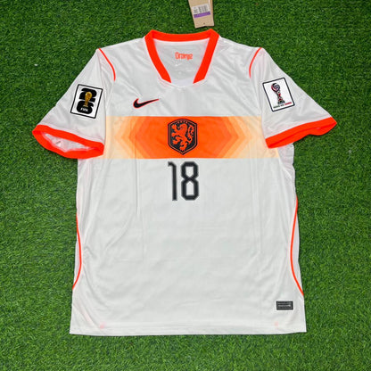 Netherlands National Team World Cup 2026 Donyell Malen White Football Soccer Kit Jersey