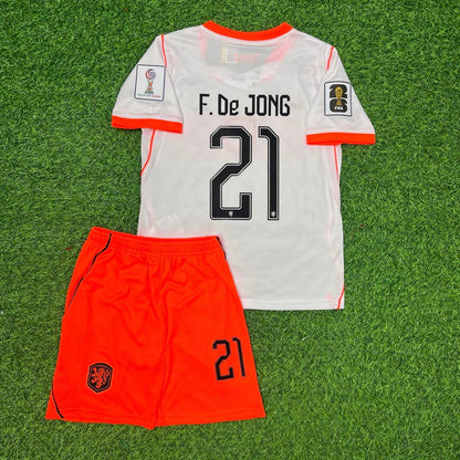 Netherlands National Team World Cup 2026 Frenkie de Jong Children Away Football Soccer Kit Jersey