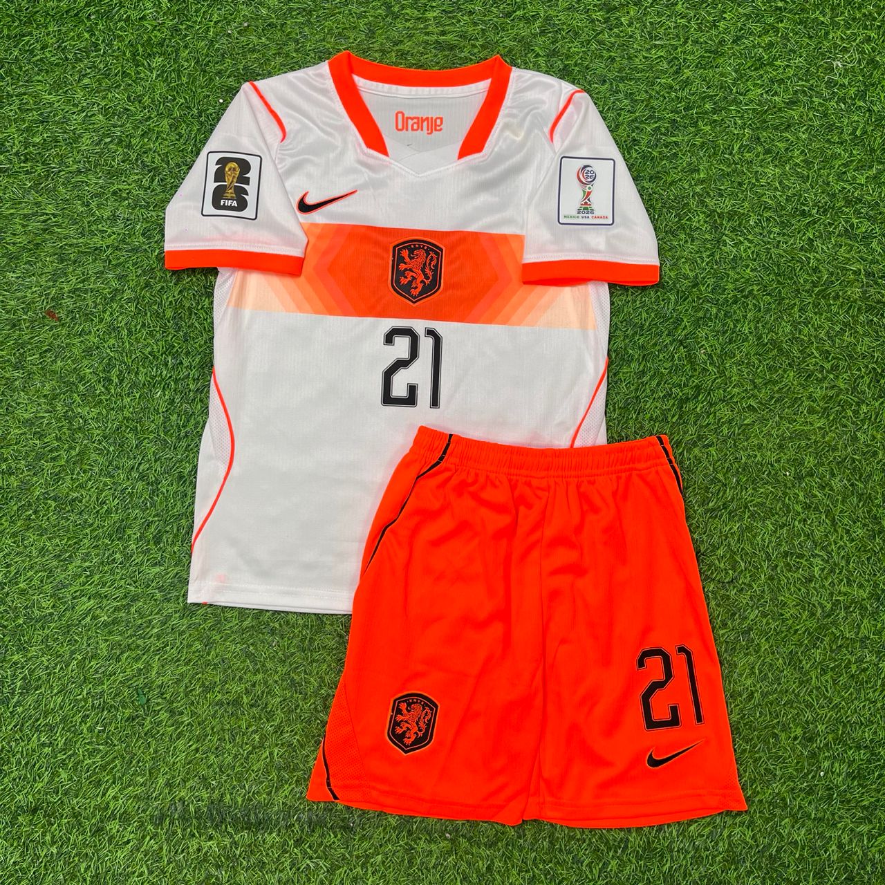 Netherlands National Team World Cup 2026 Frenkie de Jong Children Away Football Soccer Kit Jersey