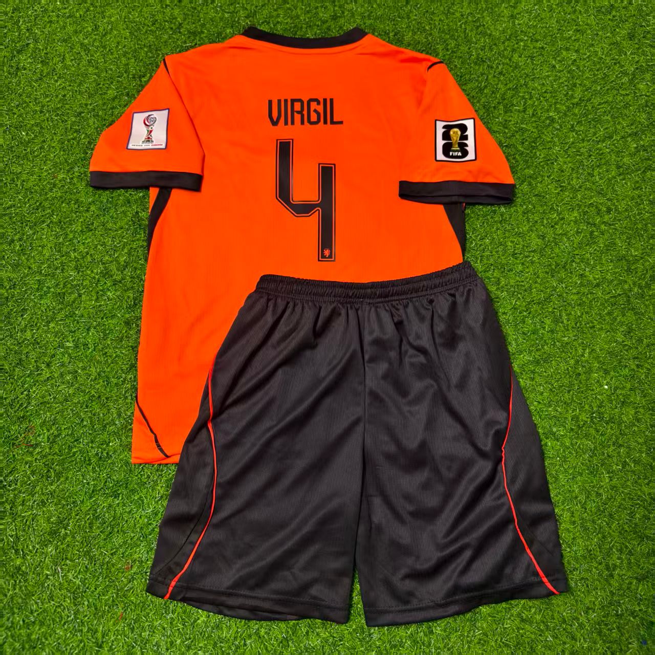 Netherlands National Team World Cup 2026 Virgil van Dijk Children Football Soccer Kit Jersey