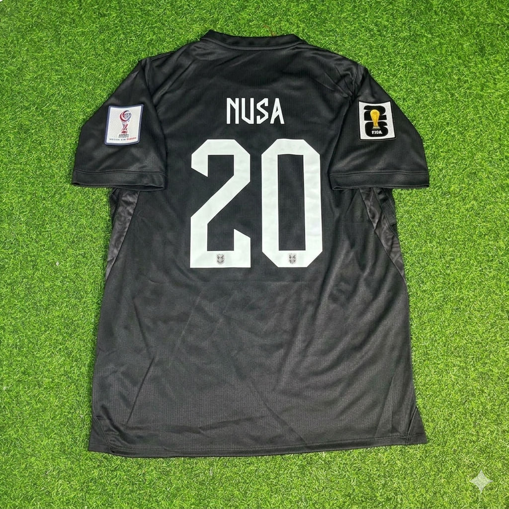 Norway National Team World Cup 2026 Antonio Nusa Away Black Football Soccer Kit Jersey