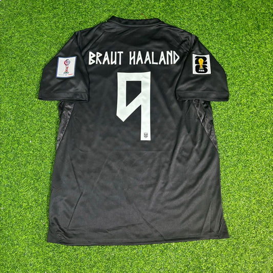 Norway National Team World Cup 2026 Erling Braut Haaland Away Black Football Soccer Kit Jersey