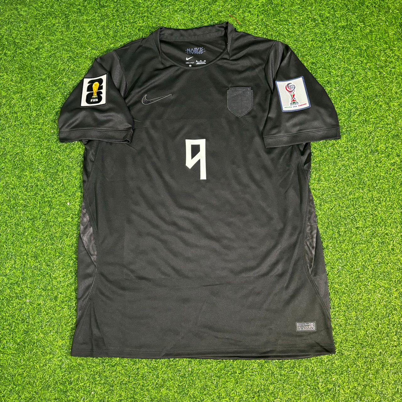 Norway National Team World Cup 2026 Erling Braut Haaland Away Black Football Soccer Kit Jersey