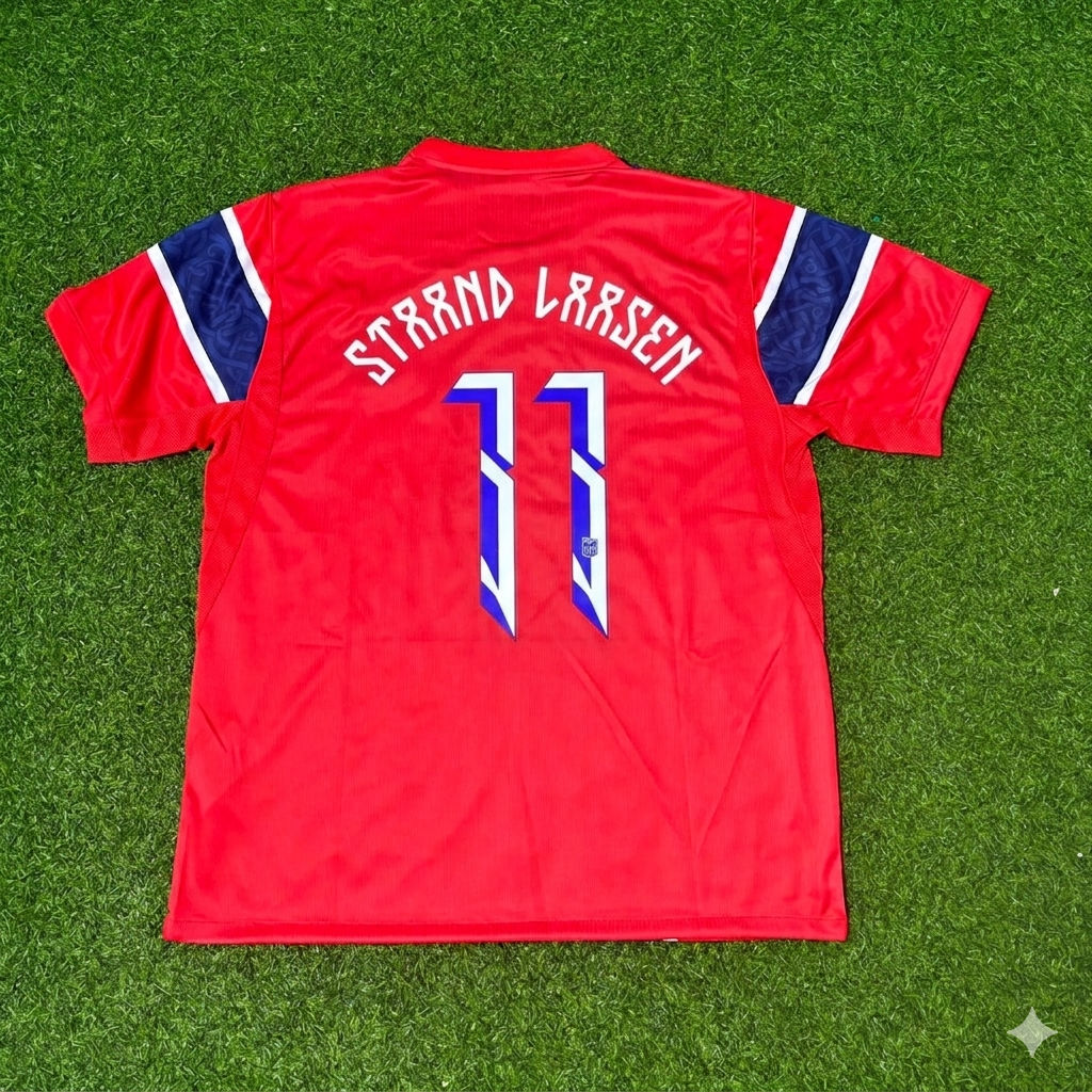Norway National Team World Cup 2026 Jørgen Strand Larsen Home Football Soccer Kit Jersey