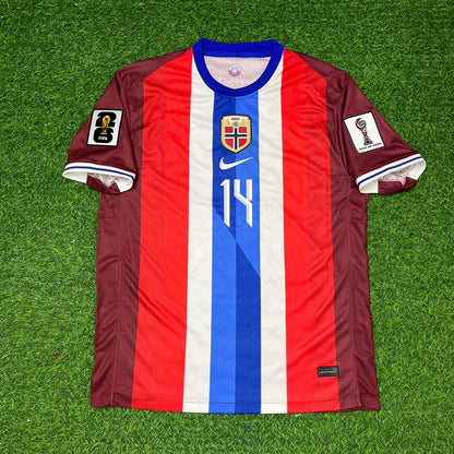 Norway National Team World Cup 2026 Julian Ryerson Red Football Soccer Kit Jersey