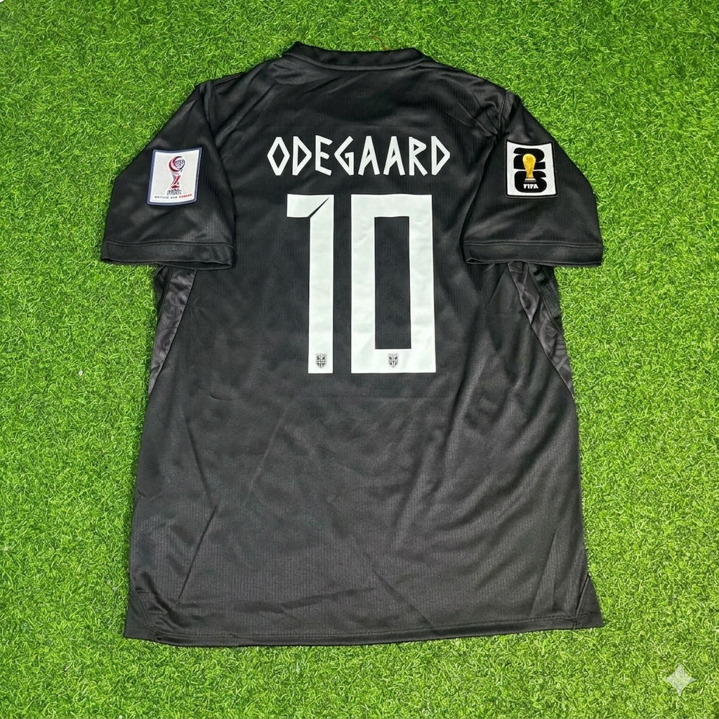 Norway National Team World Cup 2026 Martin Ødegaard Away Black Football Soccer Kit Jersey