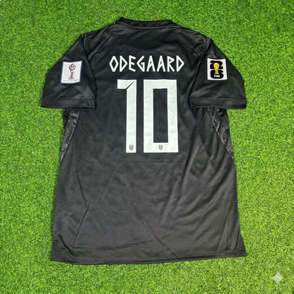 Norway National Team World Cup 2026 Martin Ødegaard Away Black Football Soccer Kit Jersey