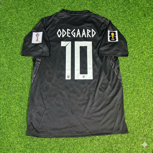 Norway National Team World Cup 2026 Martin Ødegaard Away Black Football Soccer Kit Jersey