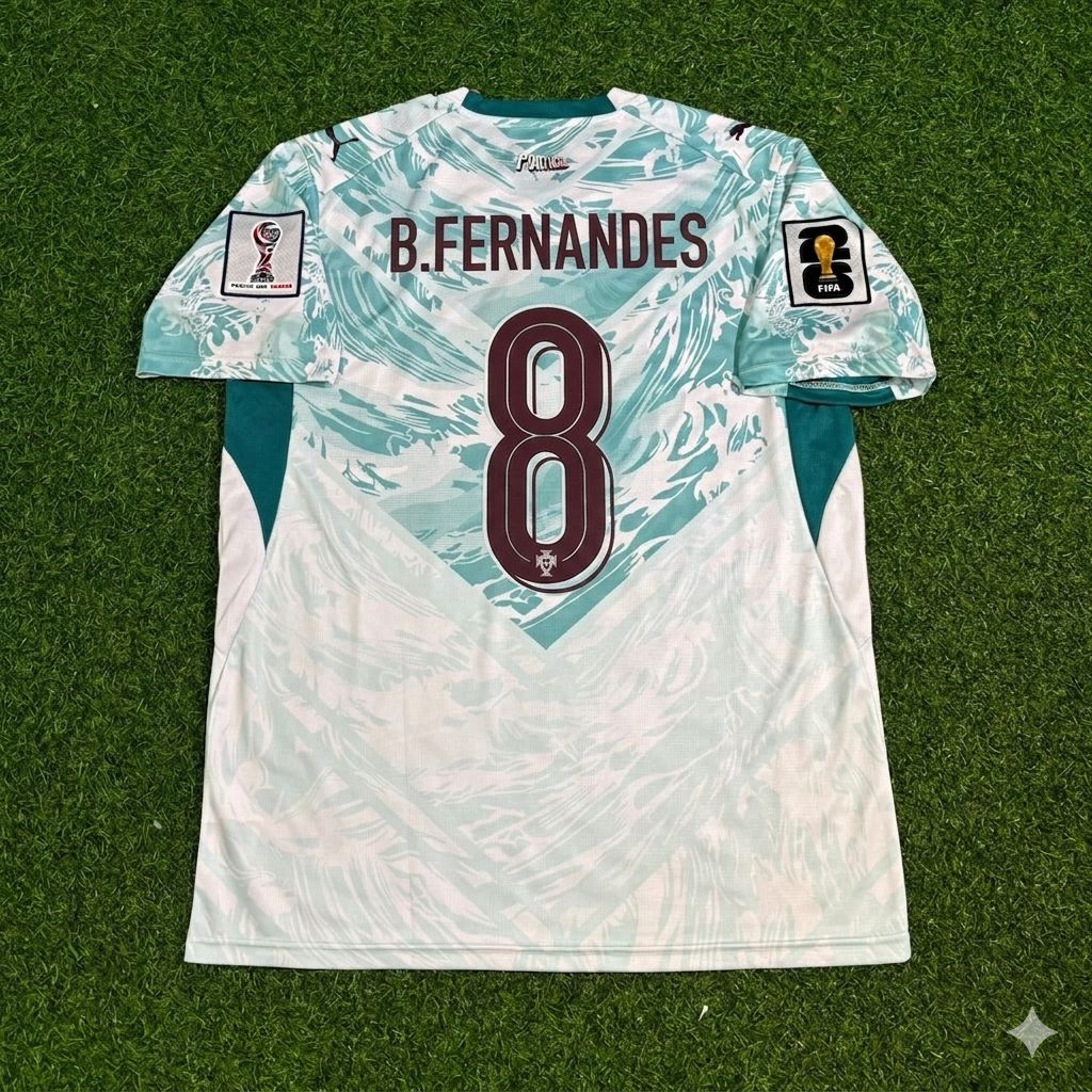 Portugal National Team World Cup 2026 Bruno Fernandes Away White Football Soccer Kit Jersey