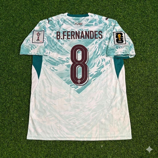 Portugal National Team World Cup 2026 Bruno Fernandes Away White Football Soccer Kit Jersey