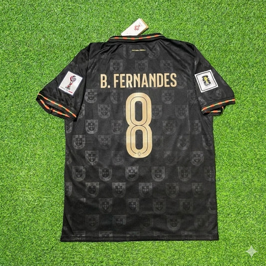 Portugal National Team World Cup 2026 Bruno Fernandes Black Football Soccer Kit Jersey