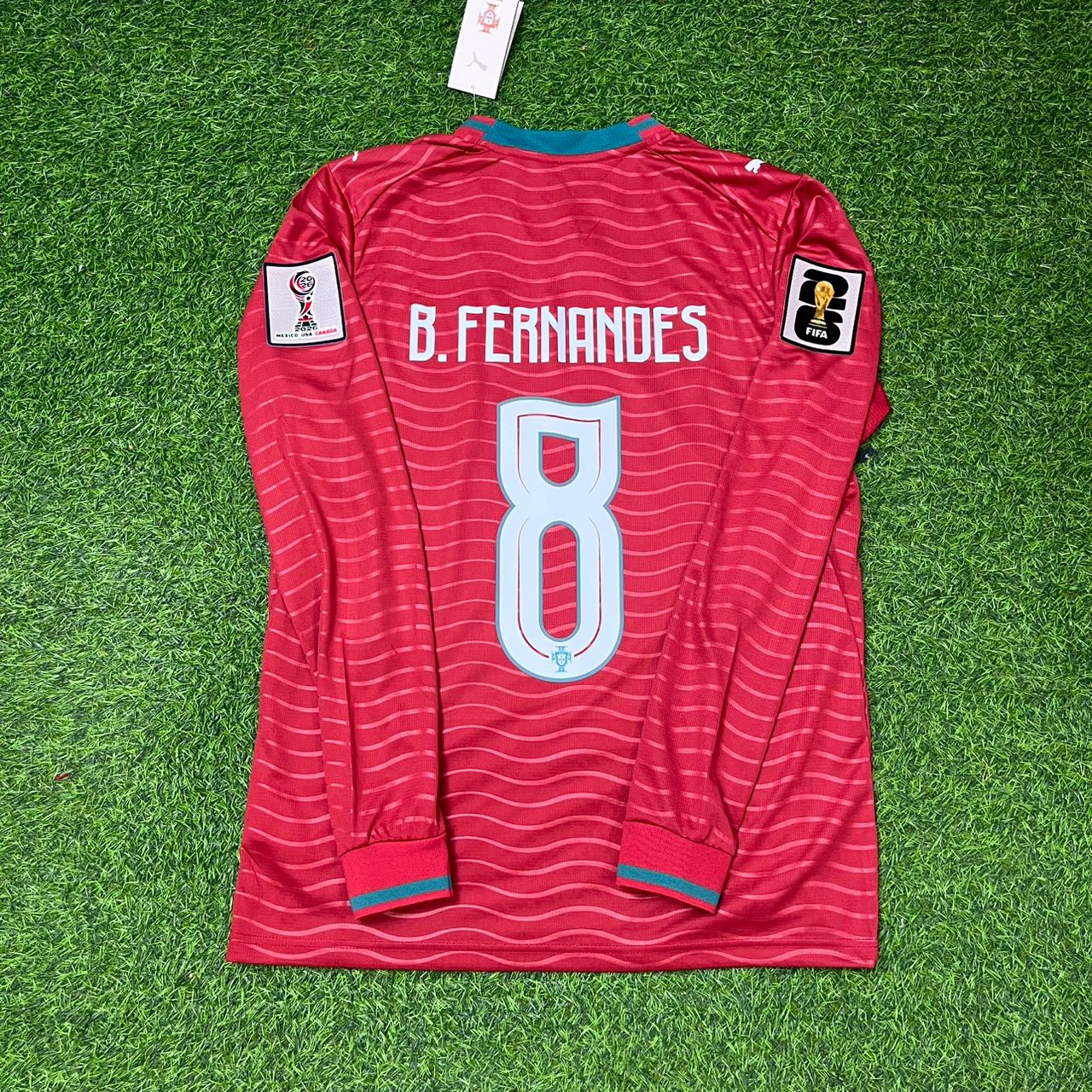 Portugal National Team World Cup 2026 Bruno Fernandes Long Sleeve Home Football Soccer Kit Jersey