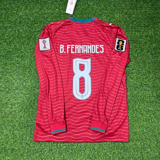Portugal National Team World Cup 2026 Bruno Fernandes Long Sleeve Home Football Soccer Kit Jersey