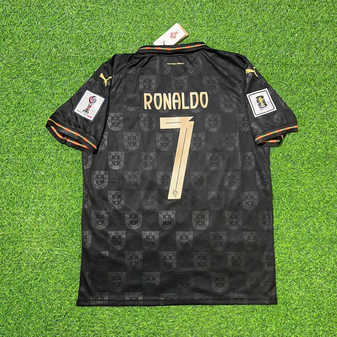 Portugal National Team World Cup 2026 Cristiano Ronaldo Black Football Soccer Kit Jersey