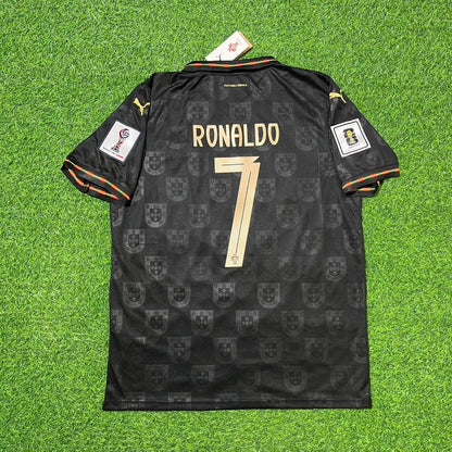 Portugal National Team World Cup 2026 Cristiano Ronaldo Black Football Soccer Kit Jersey