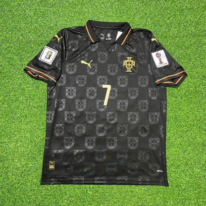 Portugal National Team World Cup 2026 Cristiano Ronaldo Black Football Soccer Kit Jersey
