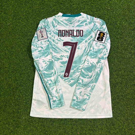 Portugal National Team World Cup 2026 Cristiano Ronaldo Long Sleeve Away Football Soccer Kit Jersey