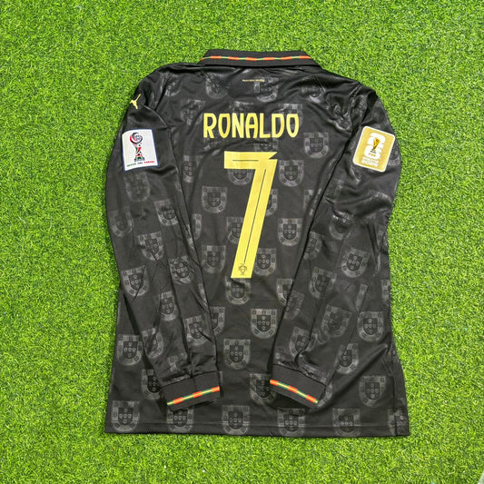 Portugal National Team World Cup 2026 Cristiano Ronaldo Long Sleeve Black Football Soccer Kit Jersey