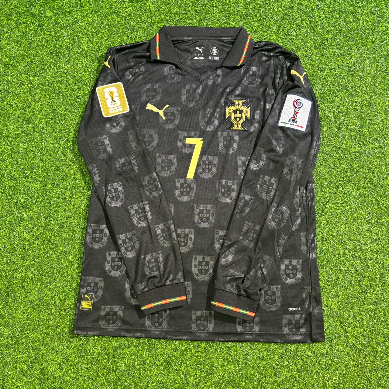 Portugal National Team World Cup 2026 Cristiano Ronaldo Long Sleeve Black Football Soccer Kit Jersey