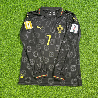 Portugal National Team World Cup 2026 Cristiano Ronaldo Long Sleeve Black Football Soccer Kit Jersey
