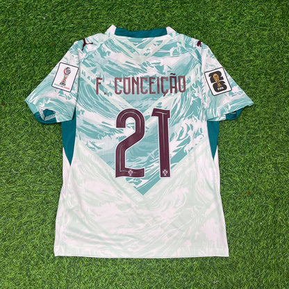 Portugal National Team World Cup 2026 Francisco Conceicao Children Away Football Soccer Kit Jersey